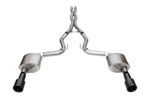 Ford Mustang Performance Exhaust - Rear - CORSA Performance - Xtreme Cat Back with Dual Rear Exit and Carbon Fiber Tips - `24-`27 Ford Mustang Performance Exhaust - Rear - CORSA Performance - Xtreme Cat Back with Dual Rear Exit and Carbon Fiber Tips - `24-`27